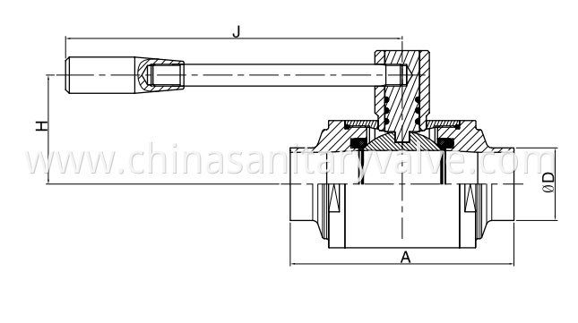 DIN Hygienic Two Way Ball Valve Weld End